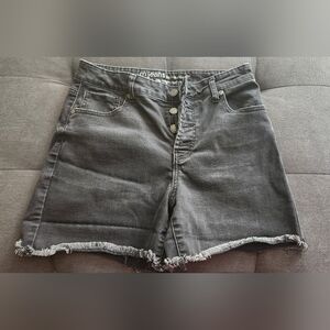 MJeans by Maurices Super High Rise Jean Shorts Size 10 Buttons Black